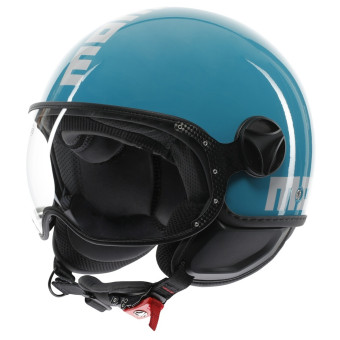 Casque Jet Momo Design FGTR Classic Candy Lake Blue White