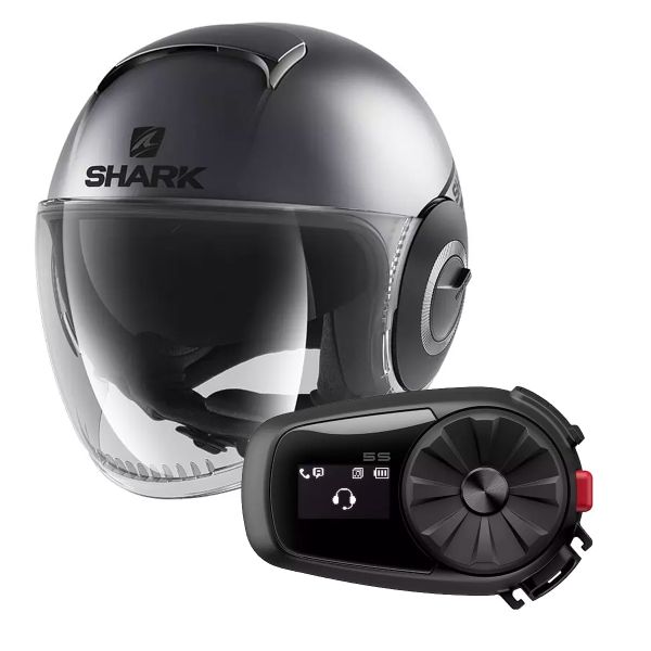 CASQUE JET SHARK NANO noir mat casque moto scooter jet SHARK NANO