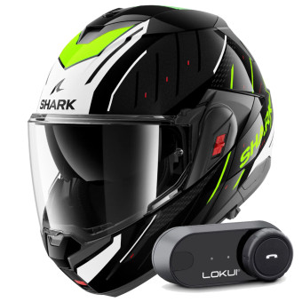 Casque Modulable Shark Oxo Rydger KWY + Kit Bluetooth Lokui K30