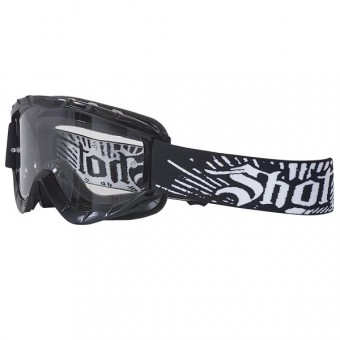 Masque Motocross Shot - Lunettes Volt - Noir Enduro