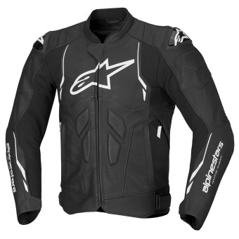 Blouson Moto Alpinestars Dusk Leather Black White