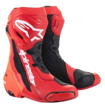 Bottes Moto Alpinestars Supertech R Vented Boot Bright Red Fluo