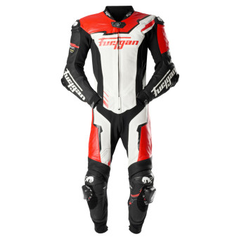 Combinaison Moto Cuir Furygan Eclipse X Kevlar Black Red White