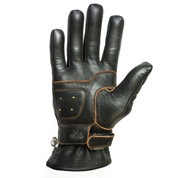 Gants moto vintage Helstons Hiro été cuir noir